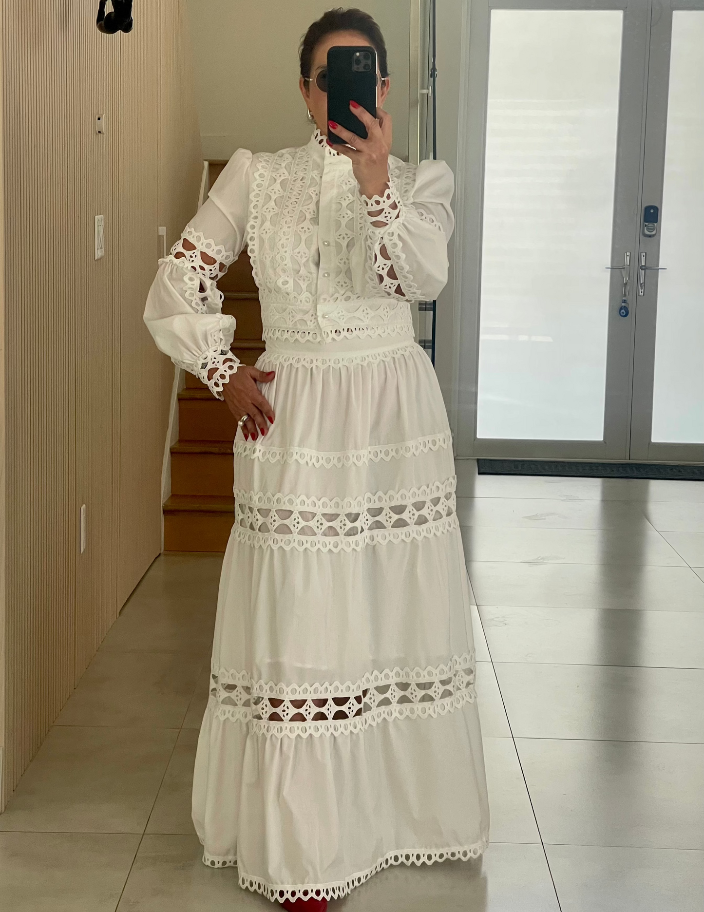Set Maxi skirt embroidery and pearls