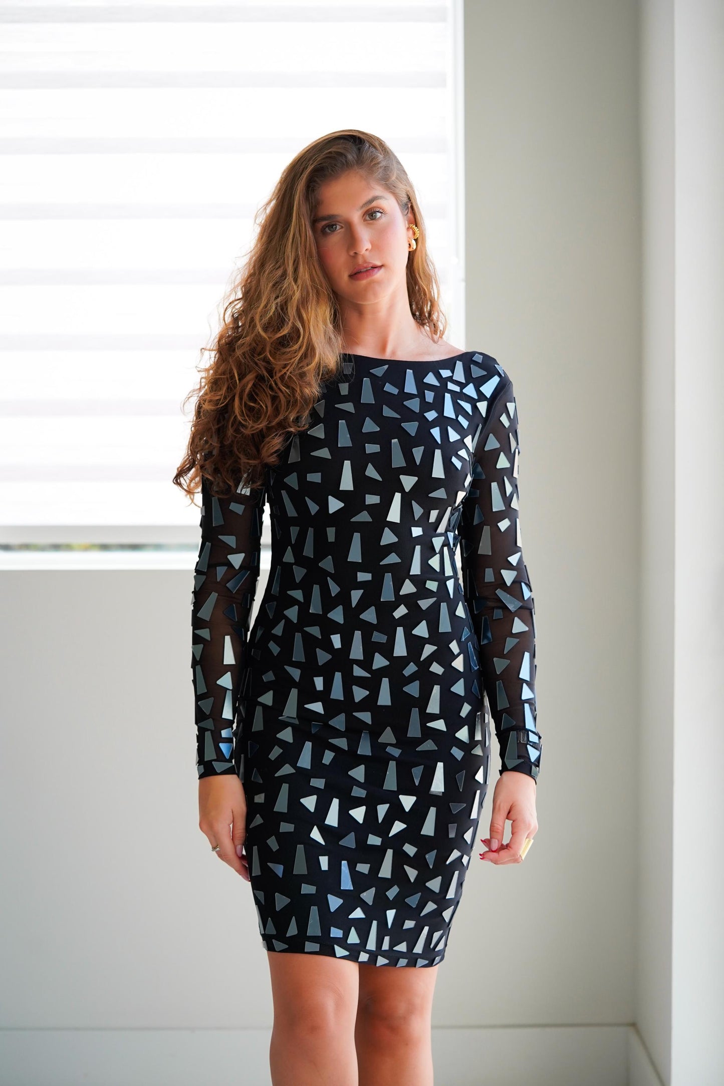 Dress Black short mirror