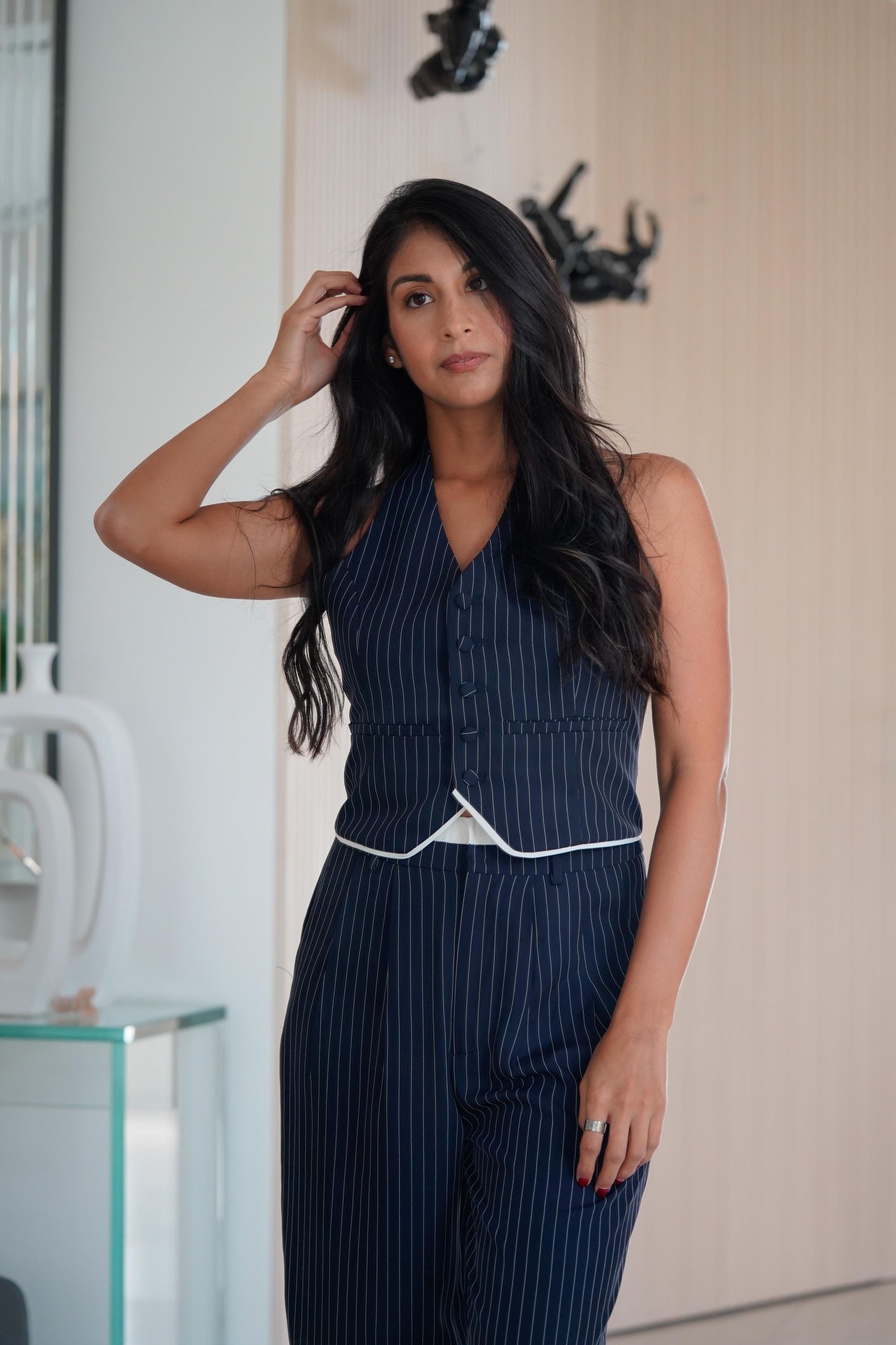 Set vest navy with stripes